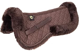 Merauno Lambskin Half pad - Cuscino da sella in pelliccia di agnello marrone (L)