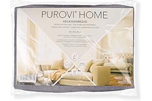 Purovi Keilkissen Bezug Grau, Couch Kissen Bezug 60x50x30 cm (Ohne Keilkissen)