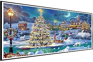 AOAOBIGS Large 5D Diamond Painting Kits for Adults Beginners,Christmas Diamond Art Full Drill Round Dots,Gem Painting Art Crafts Diamond DIY Kits for Wall Decor Home Office Decoration(31.5in*15.7in) Without