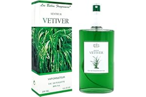 Eau de toilette Vetiver, par Prestige de Menton – Boisée et Épicée Hommes – Parfum Naturel et Raffiné aux Notes de Vétiver – Fabrication Artisanale en Côte d’Azur – Vaporisateur Rechargeable – 200 ml