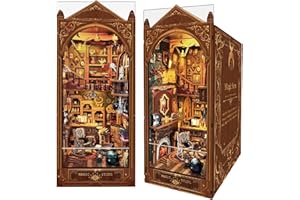 LUUWIK Magic Store Book Nook Kit Buchecken-Bausatz DIY Miniatur-Puppenhaus-Bücherregaleinsatz mit LED-Licht, Kreatives Bastelmodell für Erwachsene und Jugendliche