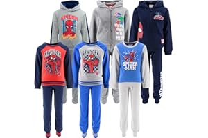 Marvel Avengers Spiderman - Tuta Completa 2 Pezzi Felpa e Pantalone - Bambino - Autunno Inverno - Licenza Ufficiale