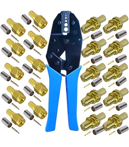RANGEFUL SMA Maschio Connettore A Crimpare Tipo Per Cavo Coassiale LMR240 LMR-240 RG59U RG8X RG-8X Placcato Oro (confezione Da 10