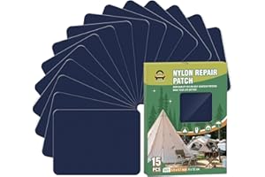 OAZ Parches de Reparación de Nylon Autoadhesivo, 15 pzas 9 x12 cm Parches Chaqueta Plumas, Parche Reparacion Ropa, Parche de Reparación Impermeable, para Tienda de Campaña, Mochila, Azul marino