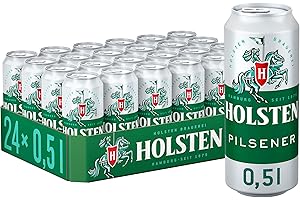 ‎HOLSTEN Holsten Pilsener 4,8 % Vol. Premium Pils l |24 Dosenbiere 0,5 L mit erfrischend feinherbem Geschmack | Bierdose Einweg (24 X 0.5 L)