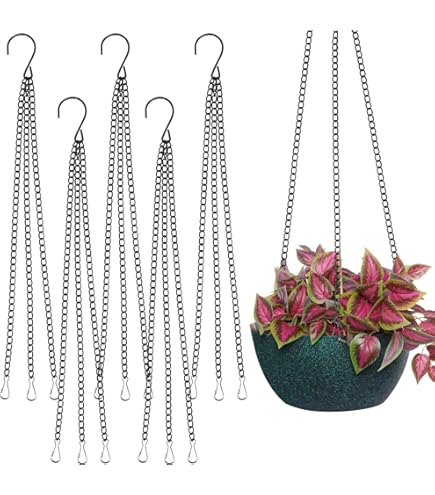 Heybe 16 Inch 4-Point Hanging Basket Chains - 3 Pack Thicker Iron Planter  Chains With S Hooks 4 Point Plant Hanger Chains