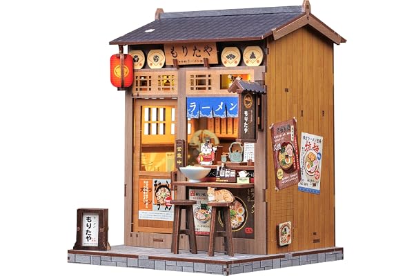 CUTEBEE Book Nook Kit Japon Style de Maison de Poupées, Puzzle 3D en Bois, Serre-Livres d'art, Kits de modèles pour Adultes à Construire, Décoration de Bibliothèque Cadeau de Vacances (Morita Ya)