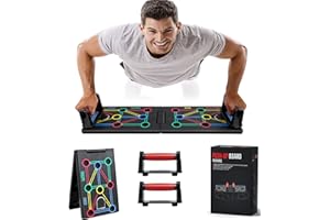 YINGERTOOL Push Up Board, 12-In-1 Foldable Multi-function Home Workout Equipment, Burn Fat Strength Training Equipment for Effectively Exercise the Muscle