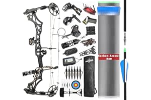 surwolf Compound Bow Kit, Hunting and Target, Limb Made in USA,Draw Weight 30-70 lbs Adjustable, Draw Length 19-31",up to IBO 320FPS Speed, Package with Archery Hunting Accessories