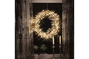 Star LED Kranz Curly beleuchtet, Metall/Kunststoff, warmweiß, Durchmesser 50 cm