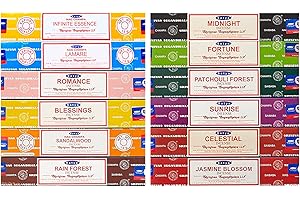LAMARE Satya Nag Champa Pack 12 Zapach - Edycja limitowana - Zawiera 2 ekskluzywne zapachy - 15g x 12 pudełek = 180g