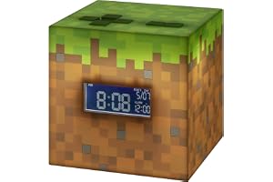 Paladone Minecraft Väckarklocka med officiell soluppgångsmusik, 13 x 13, brun