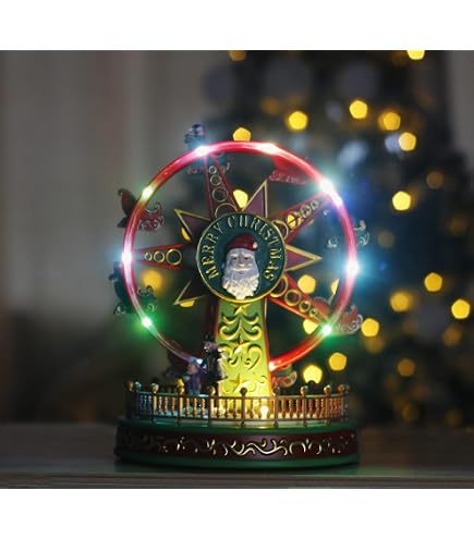 Marco Paul Interiors LED Weihnachtsszene Mit Rotierenden Skatern – 14 Cm Festliche Deko Mit Musik