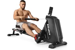 ‎DMASUN Rudergerät für Zuhause, DMASUN Magnetisches Rudergerät mit Upgrade Doppel-Slide-Rails, APP-Verbindung, 16 Widerstandsstufen, LCD-Datenanzeige, ideal für Cardio-Training, Belastbar bis 160kg