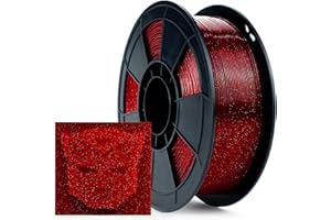 ZIRO PLA Filament 1.75mm 3D Drucker Filament PLA 1.75mm Twinkling Serie 1KG, Dimensional Accuracy +/- 0.03mm, Twinkling Rot