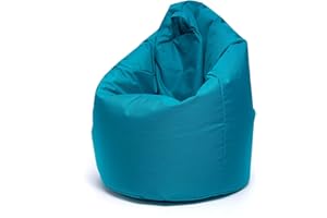 Ecopuf | Puff Poltrona Sacco Celeste Taglia L - da Interno e Esterno - A Sacco Antistrappo Antimacchia - Imbottitura Polistirolo - A Sacco Doppia Zip