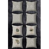 EMNASA &Ccedil;ift Tarafı Baskılı 43x43 Kırlent Kılıfı 8'li Set Kombini