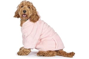 Snuggy Pink Hooded Jumper For Dogs - XX-Small | Cosy, Fluffy & Warm Dog Hoodie with Clip Fastenings | Premium Quality Wearable Blanket for Your Pet | Cute Clothes for all Sized Dogs
