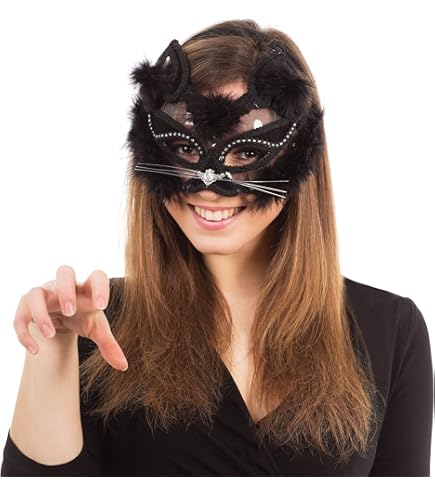 Black Cat Decorative Eye Ask On Headband, 1 Pc. - Captivating Design, Perfect Accessory For