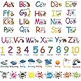 ABC Alphabet Number Wall Stickers Nursery Wall Stickers Kids Alphabet Poster Stickers Learning Color Weather Wall Decals Educational Letters Stickers for Bedroom Living Room Playroom Decoration