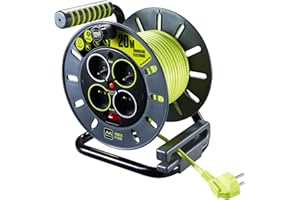 MasterPlug omf20164sl-px bęben kablowy, poczwórny, 3000 W, 230 V, czarny/zielony, 20 m