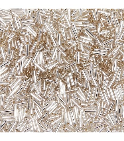 500 Perles De Rocaille Tubes Bleu Violet 5 Mm - Pour Création De Bijoux Et Loisirs Créatifs