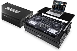 Reloop Premium Large Controller Case - Handgefertigtes DJ Controller Case aus robustem Holz und hochwertigem Aluminium