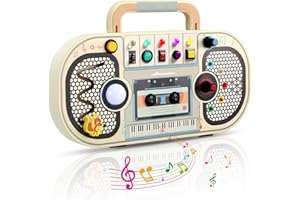 Ovshnrr Busy Board Tablero Ocupado Montessori Tablero de Actividades sensoriales Juguetes de Madera para niños pequeños con Llaves, candado, pestillos, Reloj indicador de la Hora