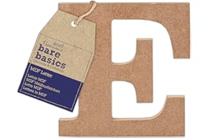Papermania Bare Basics MDF Letter 1 Piece - E, Art, Craft, Alphabet Letter, Sign, Name Plaque, Make Them Personalised, Decorate With Paint, Glitter, Stencil, Vinyl, Small Letter Plaque For Home Decor