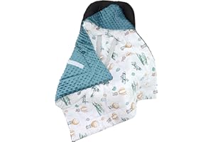 TupTam Baby Winter Einschlagdecke Babydecke 75x75cm für Autositz Babyschale Wattiert Minky Baumwolle Universal, Farbe: Füchse/Flugzeuge/Ballons/Smaragdgrün, Größe: Einheitsgröße