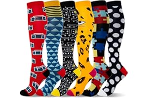 LEOSTEP 20-30mmHg Kompressionsstrümpfe für Damen & Herren (6 Paar) – Atmungsaktive Stützstrümpfe für Reisen, Sport, Flug, Laufen, Radsport, Schwangerschaft