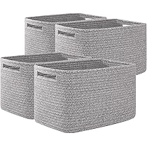 Set da 4 Contenitori Portaoggetti, Cestini da Bagno Quadrati, 22,5