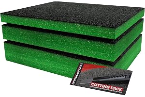 Shadow Foam Green Small Pack 3 Pieces | Toolbox Foam Insert - Foam Sheet 40 x 32 cm Mixed Pack (30, 50 and 70 mm Deep) Toolbo