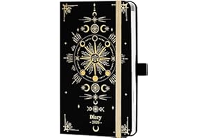 Artfan Pocket Diary 2026 - A6 2026 Pocket Diary Week to View, Small DIARY 2026 from January to December with Pen Loop and Golden Sun Pattern Cover