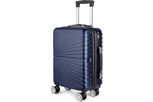 Eco-Lux Essentials Hårdskal Handbagage, Kabinväska med 4 Snurrarhjul, 50 x 34 x 20 cm, Resväska med Travel Sentry Integrerad