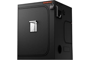 Spider Farmer 5x5x6.6 Pro-Grade Grow Tent 150x150x200cm with Observation Window and Floor Tray 1680D Thicken Mylar Canvas Hydroponic Grow Tent 5x5 for Indoor Growing for SF4000/SE5000