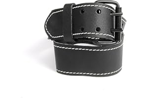 kwb Leder-Gürtel aus robustem Rinds-Leder mit Doppelsteg-Schnalle - Ideal für Werkzeug-Taschen und Arbeitskleidung - Schwarz, 115 cm
