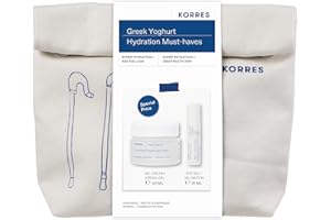 KORRES GREEK YOGHURT zestaw do pielęgnacji twarzy Hydration Must-Haves – oryginalny zestaw z żelem pod oczy 15 ml + probiotyczny krem żelowy 40 ml