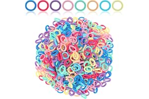 LIQWEI 500 stycken mjuka elastiska hårband färgglada, 2 cm hårsnodd kvinnor flickor, mini hårband små 8 färger baby hårsnodda
