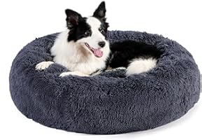 Bedsure Letto per cani medio a forma di ciambella - Letti per cani per cani di media taglia, letto soffice per cani lavabile, letto accogliente a forma di ciambella con fondo antiscivolo