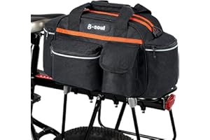 Luckits Vélo Sacoche Porte-Bagages, 14L Coffre de Siège Arrière de Bicyclette Vélo Arrière pour Porte-Bagages Sac de Sac à Main et Sac à Bandoulière pour Cyclisme VTT Voyage Sport