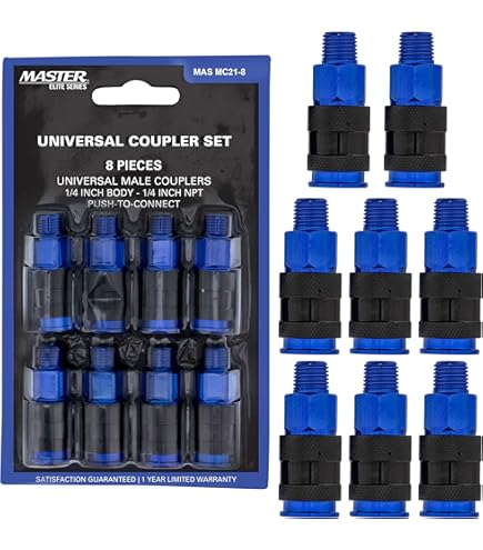 SANFU Air Hose Fittings, Aluminum AMT Universal Air Coupler Air Plug Kit, 1/4 Inch Threads Size, Lightweight, 15 Pieces Air Compressor Accessories