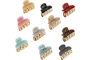ZOCONE Pinza Capelli Acrilico Donna Artigli per Capelli, 10 PCS Mollette per Capelli Piccole Acrilico Fermagli Elegante Acrilico Clip Acrilica in Plastica per Ragazze e Donna