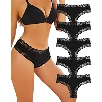 Aijolen Mutande Donna Cotone Slip Donna Pizzo Brasiliana Donna Intimo Set Mutandine Donna A Vita Bassa Sexy Culotte Pacco Da 6 - 12