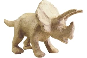 Clairefontaine ES Décopatch – Figura para decorar (tamaño pequeño, papel maché Triceratops – marrón