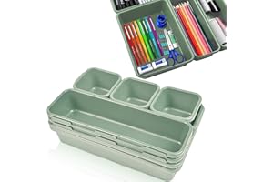 Optiwerk Organizzatore per cassetti e armadietti, verde pastello, per trucco e bagno, scatole da toilette