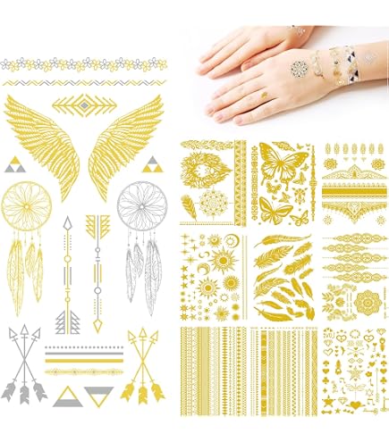 Tatouages Temporaires Autocollants 5 Plumes Noires - Corps, Fête, Cadeau - Neuf
