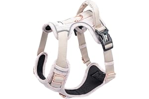 FREUDENTIER Hundegeschirr mit Griff, atmungsaktiv gepolstert - Bombenfester Sitz & maximale Sicherheit - Anti Zieh Brustgeschirr kleine, mittelgroße & Grosse Hunde