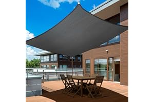 UIRWAY Toldo Vela de Sombra Rectangular 3,6 x 4,8 m,185 g/m² HDPE,Transpirable,95% Protección Rayos UV para Patio, Jardín, Pérgola, Patio Trasero