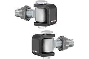 KOTARBAU® Set di 2 cinghie regolabili per porte M12, cerniera di saldatura, in acciaio galvanizzato, zincato, cerniere per porta, colore argento, cerniera regolabile, cerniere per porta